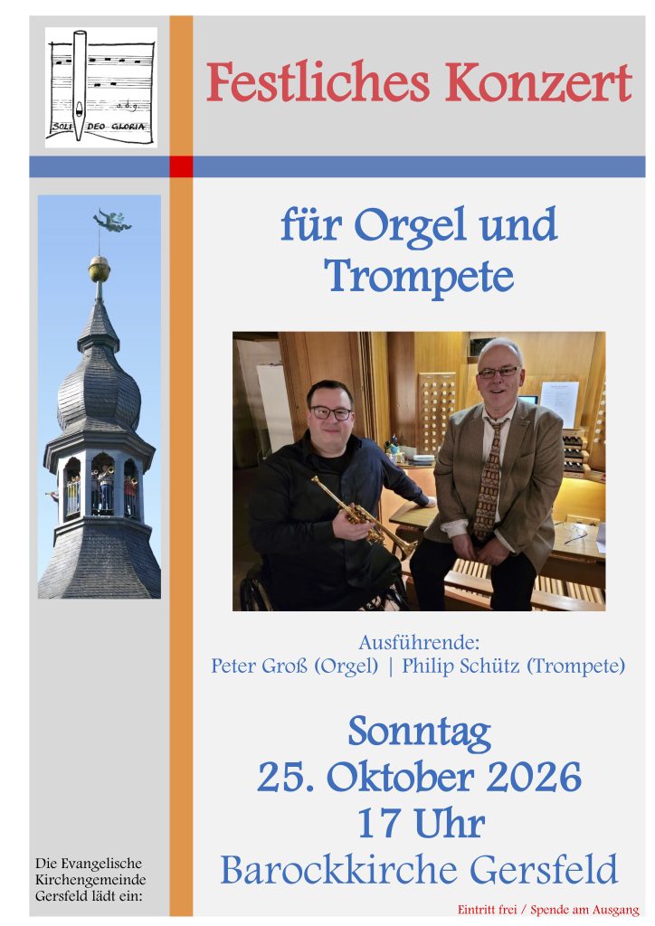 Plakat Konzert für Orgel und Trompete 25 Oktober 2026